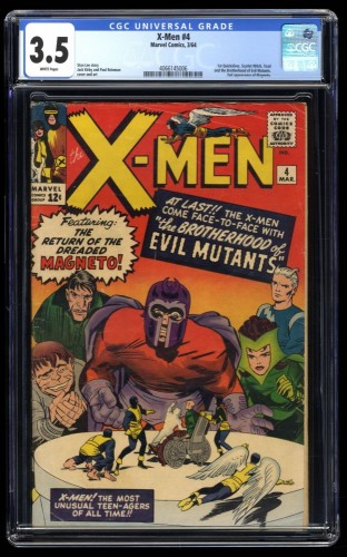 X-Men #4 CGC VG- 3.5 White Pages 1st Appearance Scarlet and Qucksilver!