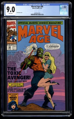Marvel Age #98 CGC VF/NM 9.0 White Pages 1st Appearance Toxic Avenger!