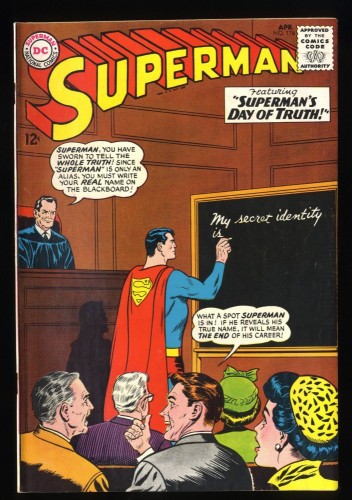 Superman #176 FN/VF 7.0 White Pages Superman's Day of Truth!