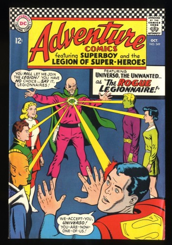 Cover Scan: Adventure Comics #349 FN+ 6.5 White Pages 1st Appearance Universo! - Item ID #192500
