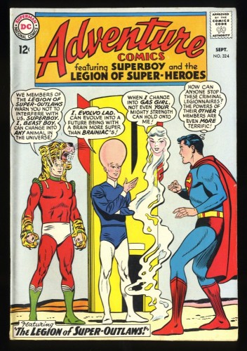 Cover Scan: Adventure Comics #324 FN+ 6.5 White Pages 1st Appearance Duplicate boy! - Item ID #192504