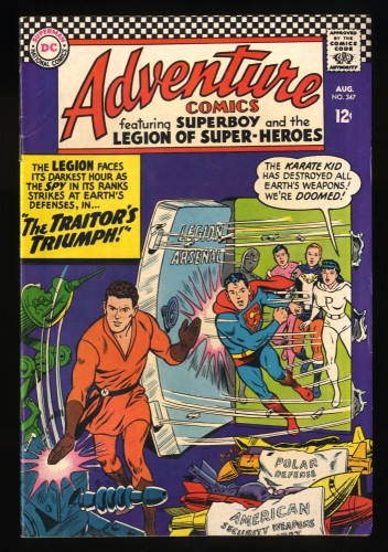 Adventure Comics #347 FN+ 6.5 White Pages Curt Swan Art!