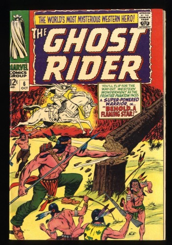 Cover Scan: Ghost Rider (1967) #6 NM- 9.2  Behold a Flaming Star - Mysterious Western! - Item ID #192546