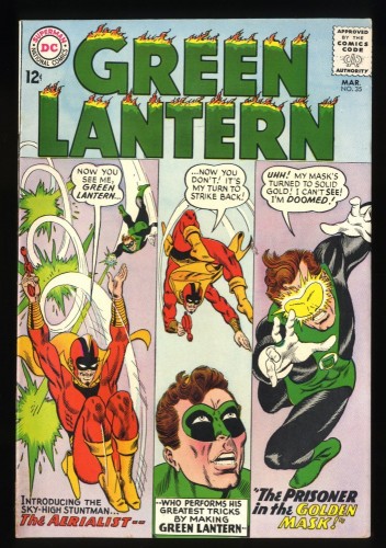 Green Lantern #35 VF- 7.5 White Pages 1st Appearance Aerialist!