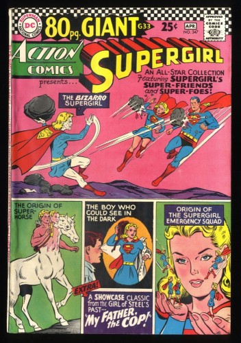 Cover Scan: Action Comics #347 FN+ 6.5 80 Page Giant! Supergirl! Bizarro! - Item ID #192685