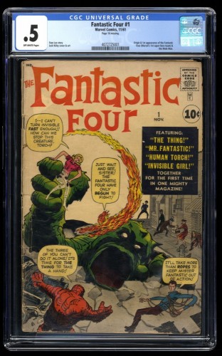 Fantastic Four #1 CGC P 0.5 Off White Bright Colors! Origin and 1st Appearance!