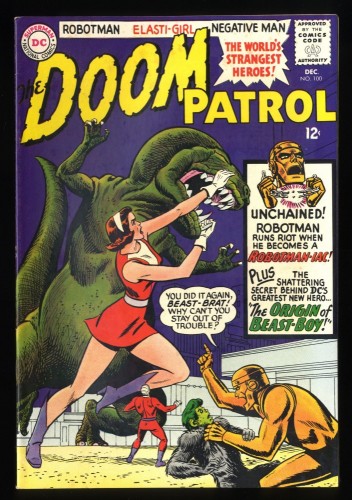 Doom Patrol #100 FN+ 6.5 White Pages Origin of Beast Boy! Suicide Squad!