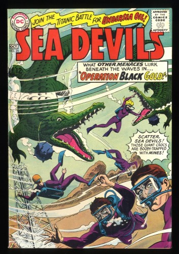 Sea Devils #25 VF- 7.5 White Pages Howard Purcell! Silver Age Comic!