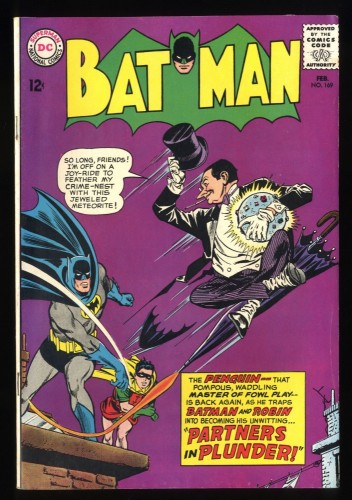 Cover Scan: Batman #169 FN/VF 7.0 White Pages 2nd Silver Age Appearance Penguin!