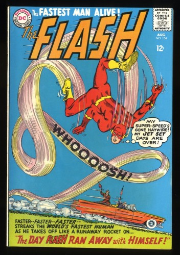 Cover Scan: Flash #154 FN/VF 7.0 White Pages The Day Flash Ran Away With Himself! - Item ID #193569