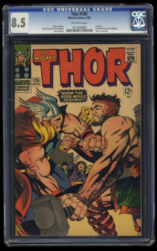 Thor #126 CGC VF+ 8.5 Off White 1st issue Hercules Cover!