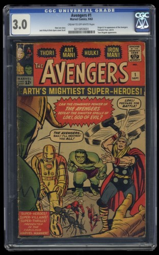 Avengers #1 CGC GD/VG 3.0 Thor Captain America Iron Man Hulk!