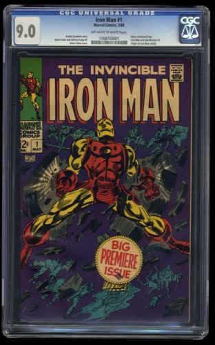 Iron Man (1968) #1 CGC VF/NM 9.0 Off White to White Origin Retold!