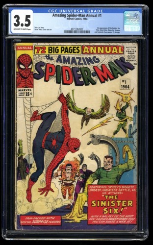 Amazing Spider-Man Annual #1 CGC VG- 3.5 Off White to White 1st Sinister Six!