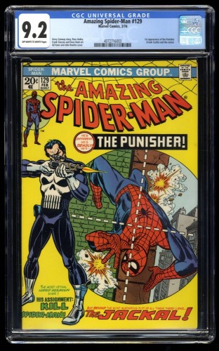 Amazing Spider-Man #129 CGC NM- 9.2 Off White to White 1st Appearance Punisher!