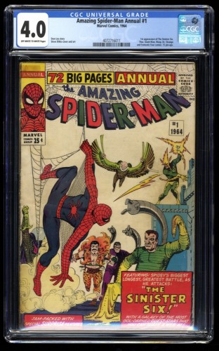 Amazing Spider-Man Annual #1 CGC VG 4.0 1st Appearance Sinister Six!