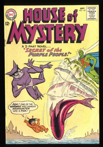 House Of Mystery #145 FN+ 6.5 Off White to White Martian Manhunter! Silver Age!