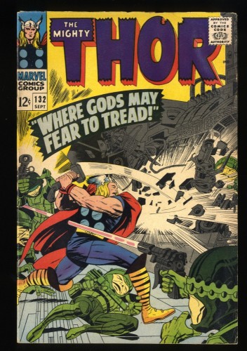 Thor #132 VG+ 4.5 Off White to White 1st Appearance Ego The Living Planet!