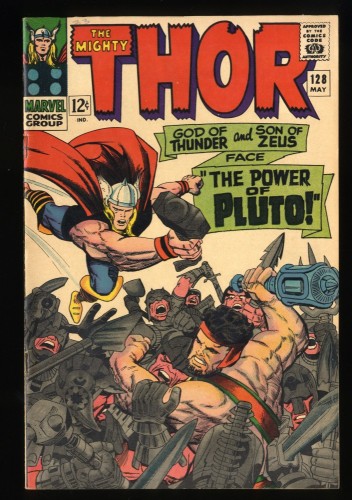 Thor #128 VF 8.0 White Pages Power of Pluto! Hercules! Odin!