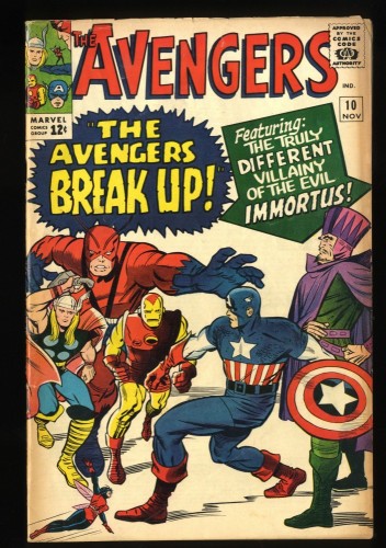 Avengers #10 VG 4.0 1st Appearance Immortus!