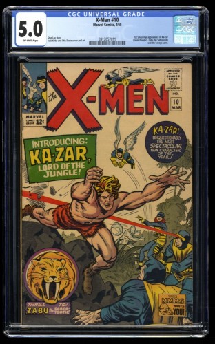 X-Men #10 CGC VG/FN 5.0 Off White 1st Appearance Ka-Zar!