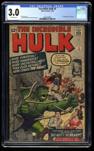 Incredible Hulk #5 CGC GD/VG 3.0 Off White 1st Appearance Tyrannus!