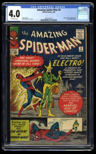 Amazing Spider-Man #9 CGC VG 4.0 Off White 1st Appearance Electro!