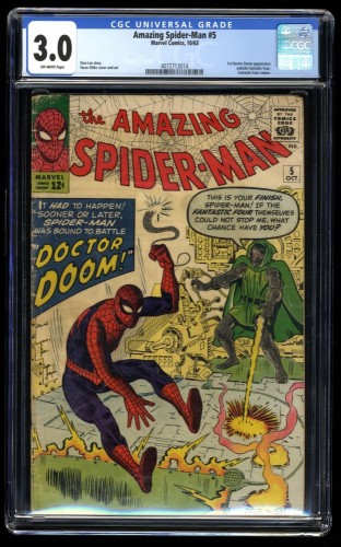 Amazing Spider-Man #5 CGC GD/VG 3.0 Off White Doctor Doom!