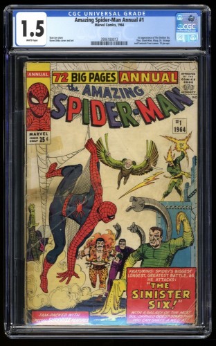 Amazing Spider-Man Annual #1 CGC FA/GD 1.5 White Pages 1st Sinister Six!
