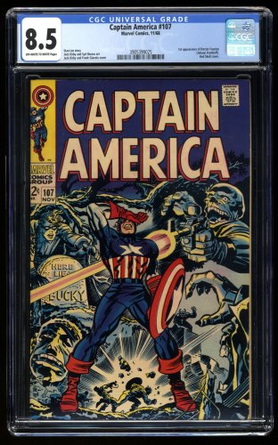 Captain America #107 CGC VF+ 8.5 1st Doctor Faustus Red Skull Cover!