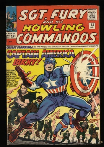 Sgt. Fury and His Howling Commandos #13 VG/FN 5.0 Captain America Appearance!