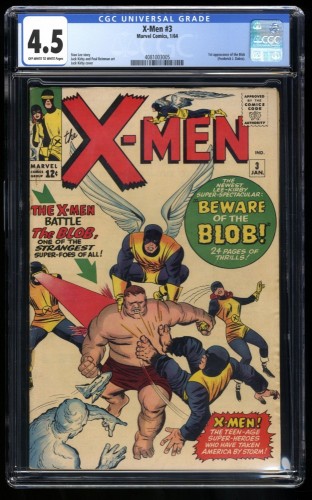 X-Men #3 CGC VG+ 4.5 Off White to White 1st Appearance Blob!