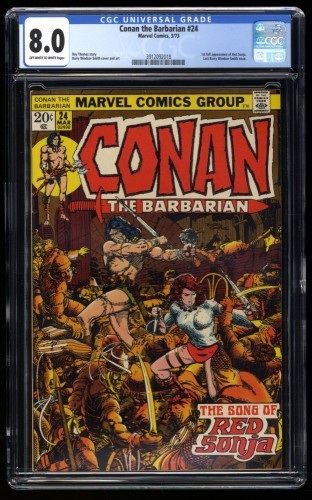 Conan The Barbarian #24 CGC VF 8.0 1st Full Appearance Red Sonja!
