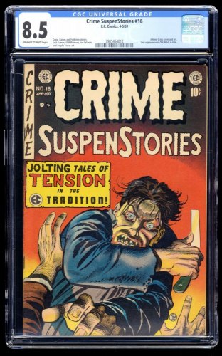 Crime Suspenstories #16 CGC VF+ 8.5 Off White to White Last Old Witch in Title!