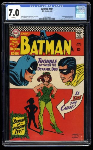Cover Scan: Batman #181 CGC FN/VF 7.0 White Pages 1st Appearance Poison Ivy!
