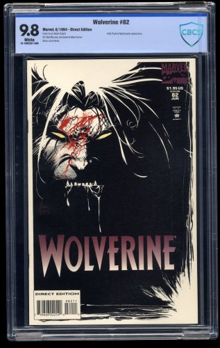 Wolverine #82 CBCS NM/M 9.8 White Pages Adam Kubert Sabretooth Cover!