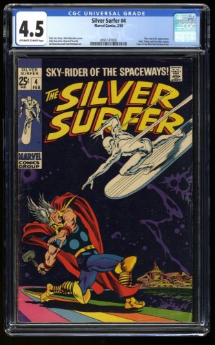 Silver Surfer #4 CGC VG+ 4.5 Off White to White vs Thor! Loki Appearance!