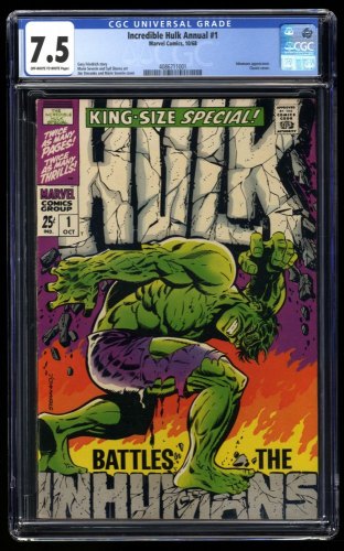 Cover Scan: Incredible Hulk Annual #1 CGC VF- 7.5 Off White to White Classic Cover!