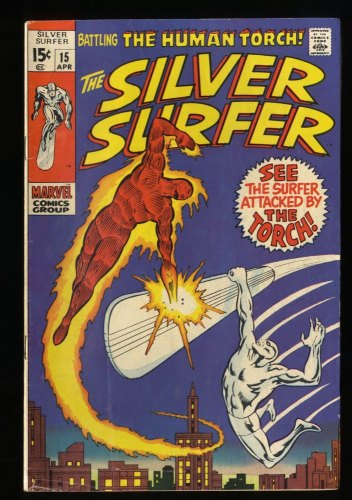Silver Surfer #15 VG 4.0 Vs Human Torch! 1st Flying Dutchman!