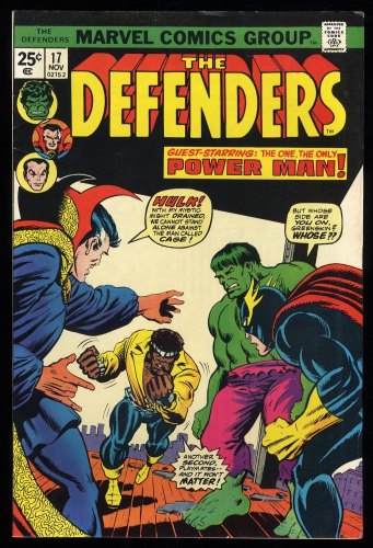 Defenders #17 VF- 7.5 Hulk Dr. Strange Luke Cage 1st Wrecking Crew!