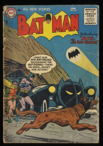 Batman #92 GD- 1.8 1st Appearance Ace the Bat-Hound!