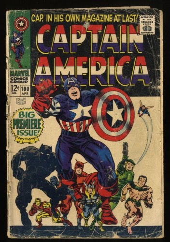 Captain America #100 FA/GD 1.5 1st Issue! Black Panther Appearance!