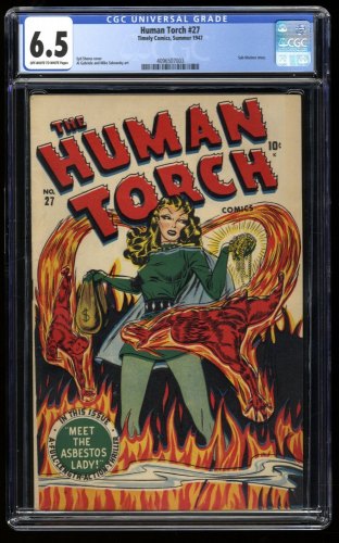 Human Torch #27 CGC FN+ 6.5 Sub-Mariner Story Syd Shores Cover!