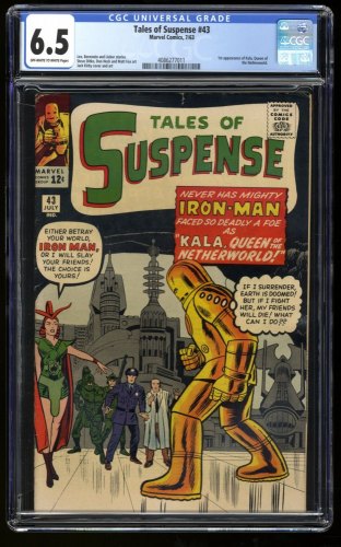 Tales Of Suspense #43 CGC FN+ 6.5 Off White to White Early Iron Man Appearance!