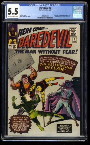 Daredevil #6 CGC FN- 5.5 Off White to White 1st Appearance Mr. Mister Fear!