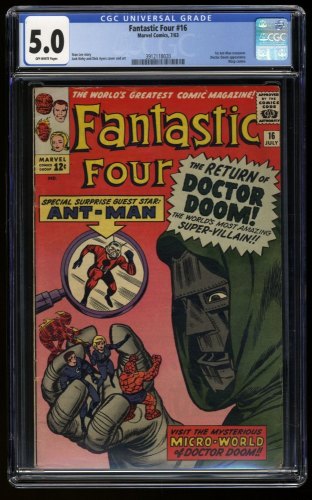 Fantastic Four #16 CGC VG/FN 5.0 Off White Doctor Doom Appearance!