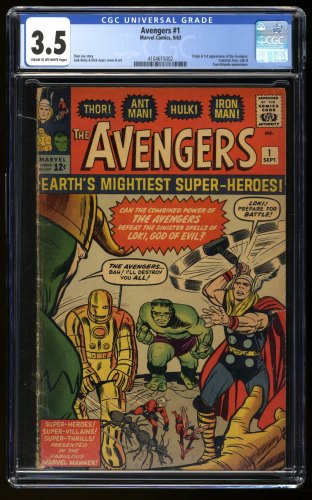 Avengers #1 CGC VG- 3.5 Thor Captain America Iron Man Hulk 1st Appearance!