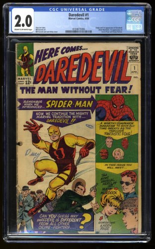 Daredevil (1964) #1 CGC GD 2.0 Origin and 1st Appearance! Stan Lee!