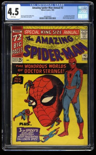Amazing Spider-Man Annual #2 CGC VG+ 4.5 White Pages Dr. Strange Appearance!