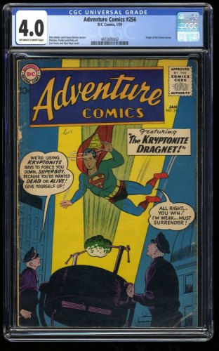 Cover Scan: Adventure Comics #256 CGC VG 4.0 Off White to White Origin of Green Arrow! - Item ID #209542